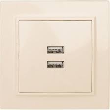 Розетка USB 2-м с/у Минск 2.1А беж EKF ERR-2USB-200