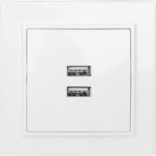 Розетка USB 2-м с/у Минск 2.1А белая EKF ERR-2USB-100