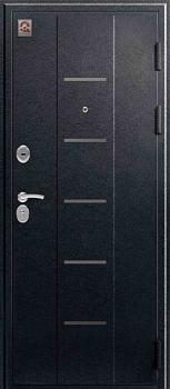 Дверь металлическая С-105 860х2050мм R 1,2мм черный муар/лиственница темная X7