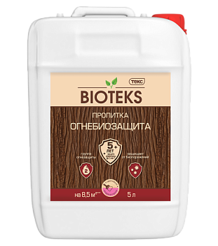 Пропитка Огнебиозащита BIOTEKS/Универсал c розовым инд 5л; ТЕКС