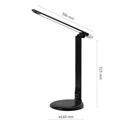 Светильник настольный LED 10Вт TL-10DRU-B сенсор USB зарядка черный; ФОТОН, 24658