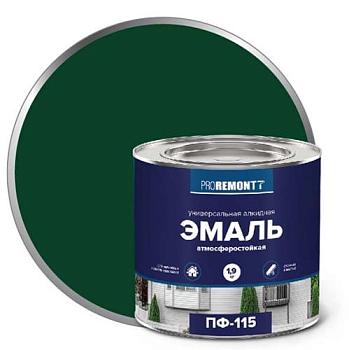 Эмаль ПФ-115 PROREMONTT зеленый 1,9кг; 0006633