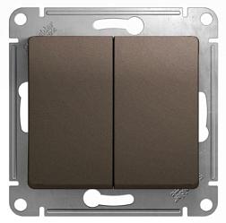 Переключатель Glossa с/у шоколад 2-кл; Schneider Electric, GSL000865