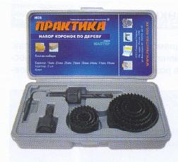 Коронка пильная по дереву d 19-64 мм 35 мм 8 шт; ПРАКТИКА, 773-262