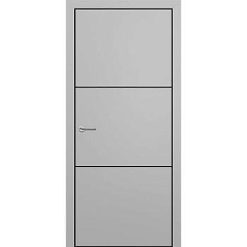 Полотно дверное ZaDoor K1 серый матовый 600мм кромка ALU