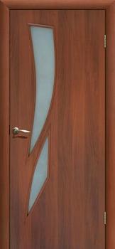Полотно дверное Fly Doors Стрелиция итальянский орех ПОФ 800мм стекло с фьюзингом; Сибирь Профиль