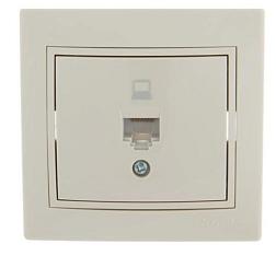 Lezard Mira Розетка комп. 1-м СП RJ-45 крем/крем. 701-0303-139