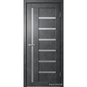 Полотно дверное Fly Doors BARN В4 ПВХ бетон темный ПО 800мм матовое стекло; Сибирь Профиль