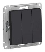 Выключатель 3-кл. с/у AtlasDesign 10А IP20 карбон Schneider Electric, ATN001031