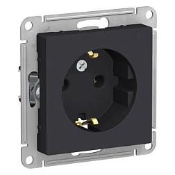 Розетка 1-м с/у ATLAS DESIGN с/з 16А карбон Schneider Electric, ATN001043
