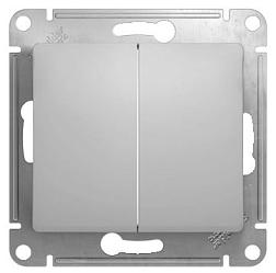 Переключатель Glossa с/у алюминий 2-кл; Schneider Electric, GSL000365