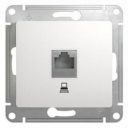 SE Glossa Бел Розетка компьютерная RJ45 кат.5E; SchE GSL000181K