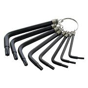 Набор ключей-звездочек TORX Т10-Т50 на кольце 9 шт; SANTOOL, 031656