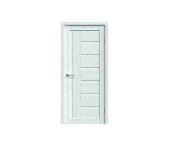 Полотно дверное Фрегат эко-шпон Мадрид белый кипарис 900мм стекло белое