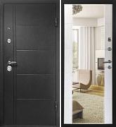 Дверь металлическая Эверест 960х2050мм L 1,2мм серый графит/зеркало/беленый дуб; Форпост