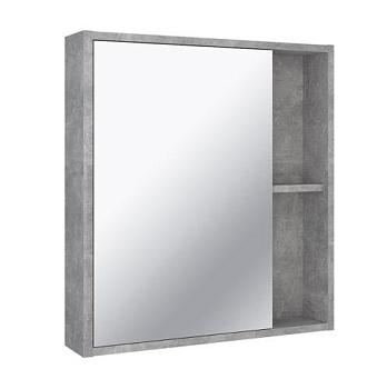 Зеркало-шкаф для ванной комнаты Эко 60 серый бетон; 00-00001186