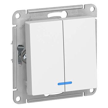 Выключатель Atlas Design с/у белый 2-кл с подсветкой; Schneider Electric, ATN000153