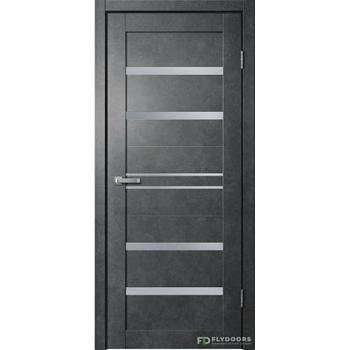 Полотно дверное Fly Doors BARN В1 ПВХ бетон темный матовое стекло 900мм; Сибирь Профиль