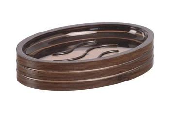 Мыльница настольная пластик Wood; 432-04