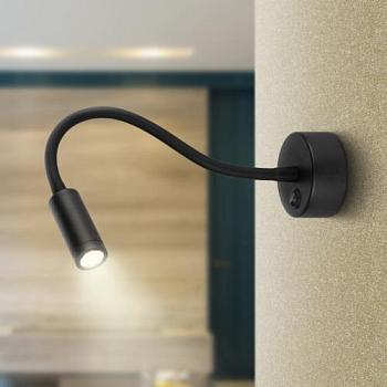 Бра декоративная LED WL 33 BK 1х3Вт IP20 черный; ЭРА, Б0056391