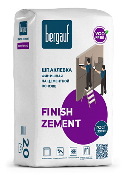 Шпаклевка финишная цементная БЕЛАЯ Finish Zement 20кг/64; Bergauf (Бергауф)