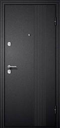 Дверь металлическая М 2 960х2050мм L черный шелк/царга/белый черное стекло