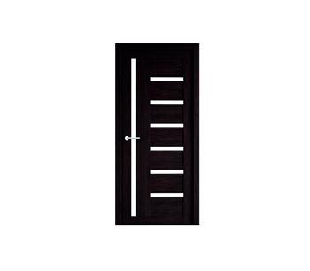 Полотно дверное Фрегат эко-шпон Мадрид темный кипарис 700мм стекло белое