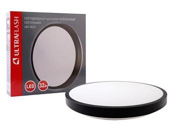 Светильник настенно-потолочный LED Flat черный 32Вт 4500К; Ultraflash, LBS-8632
