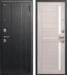 Дверь металлическая A-01 860х2050мм R 1,0мм серый муар/капучино