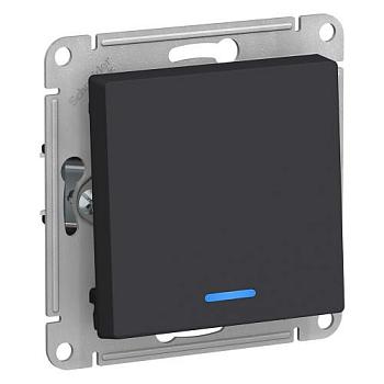 Выключатель 1-кл. с/у AtlasDesign 10А IP20 с подсветкой карбон Schneider Electric, ATN001013
