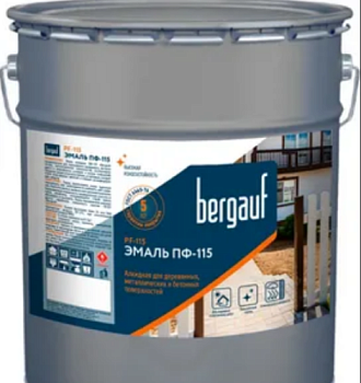 Эмаль Bergauf ПФ-115 алкидная для деревянных, металлических и бетонных поверхностей синяя 6 кг