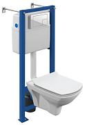 Комплект инсталляция CARINA XL с подвесным унитазом Vector,клавиша Corner белая,микролифт; Cersanit