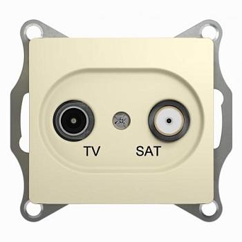 Розетка TV-SAT 1-м с/у Glossa прох. 4DB беж. Schneider Electric, GSL000298