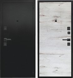Дверь металлическая ЮДМ Ультра Royal 960х2050мм L черный муар/дуб арктика