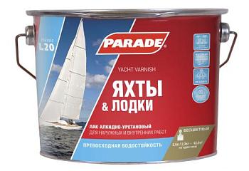 Лак яхтный PARADE L20 Яхты & Лодки матовый 2,5л; 0006111