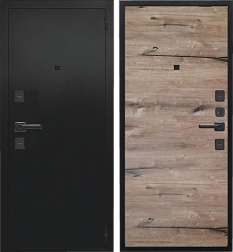 Дверь металлическая ЮДМ Ультра Royal 960х2050мм L черный муар/дуб пацифика