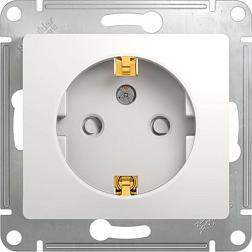 Розетка электрическая Glossa с/у 1-ая белая с/з защитные шторки; SchE GSL000145