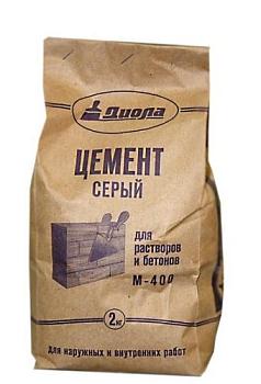 Цемент серый М-400 2кг/10; Диола