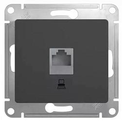 SE Glossa Антрацит Розетка компьютерная RJ45 кат.5E GSL000781K