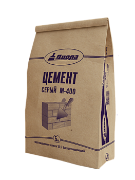 Цемент серый М-400 5кг; Диола