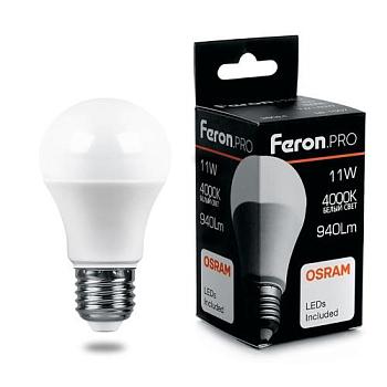 Лампа светодиодная LB-1011 11Вт 4000K 230В E27 A60; Feron.PRO, 38030