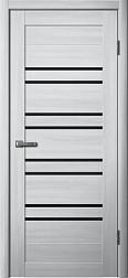 Полотно дверное Fly Doors La Stella эко-шпон 282 ясень пепельный черное стекло 600мм; Сибирь Профиль