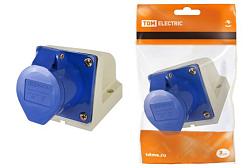 Розетка силовая 113 стационарная 2Р+РЕ 16 А 220 В IP 44; TDM, SQ0602-0001
