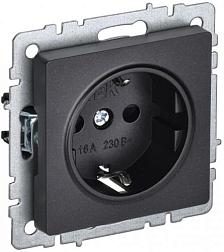 Розетка BRITE 16А 230В IP20 с/з защ. шторки черн.;IEK, BR-R14-16-K02