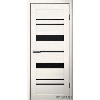 Полотно дверное Fly Doors La Stella эко-шпон 283 ясень снежный черное стекло 600мм; Сибирь Профиль