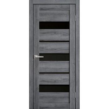 Полотно дверное Fly Doors 3D Микрофлекс L20 дуб стоунвуд 800мм черное стекло; Сибирь Профиль