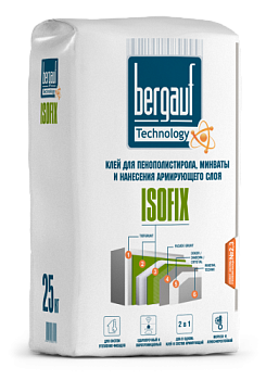 Клей для пенополистирола и минваты Isofix 25кг/56; Bergauf (Бергауф)