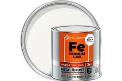 Грунт-эмаль по ржавчине 3 в 1 FERRUM LAB белая полуматовая база А 0,7 л; Ярославские краски