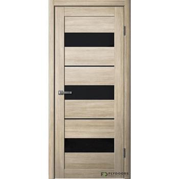 Полотно дверное Fly Doors La Stella эко-шпон 200 ясень латте черное стекло 800мм; Сибирь Профиль