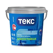 Краска В/Д влагостойкая глубокоматовая Профи А 0,9 л; ТЕКС